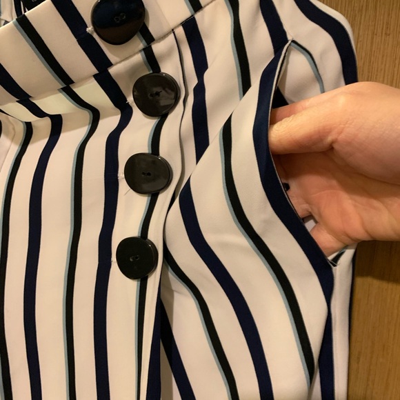 ZARA. White And Blue Trouser Pants - Picture 8 of 9